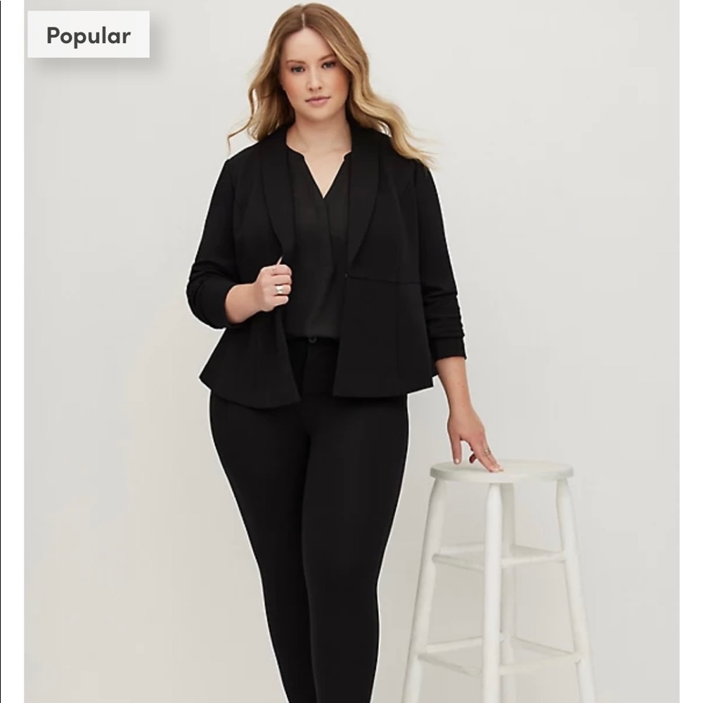 PEPLUM BLAZER - LUXE PONTE BLACK
